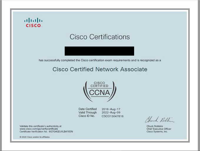 نمونه مدرک بین المللی CCNA
